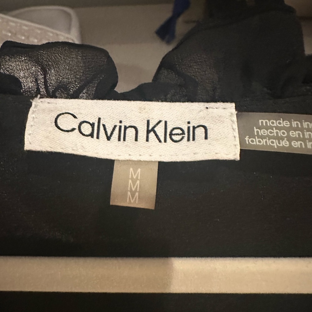 Calvin Klein Black Ruffle Blouse - Picture 2 of 10